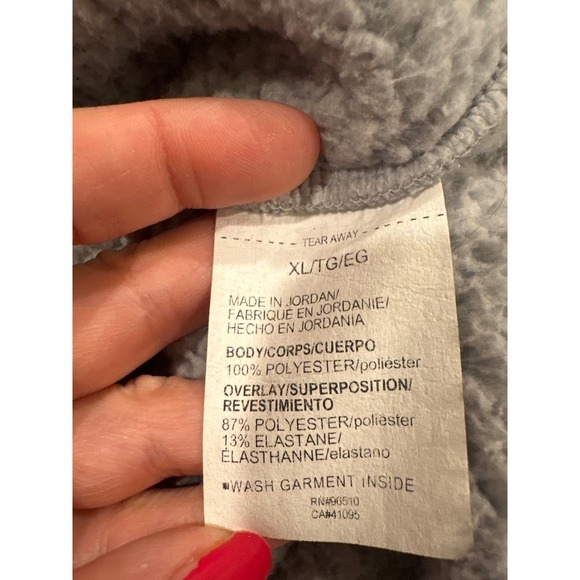 Under Armour Womens Hoodie XL Gray Sherpa Fleece Pullover Drawstring Cozy Warm - Picture 7 of 7